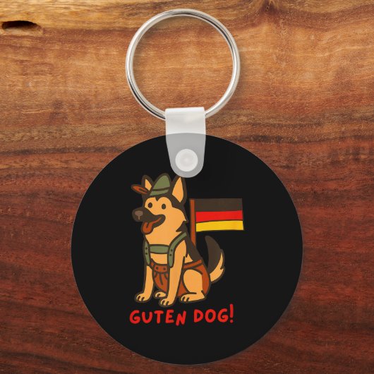 German Shepherd Funny Beer Festival Guten Dog  Sleutelhanger (Voorkant)