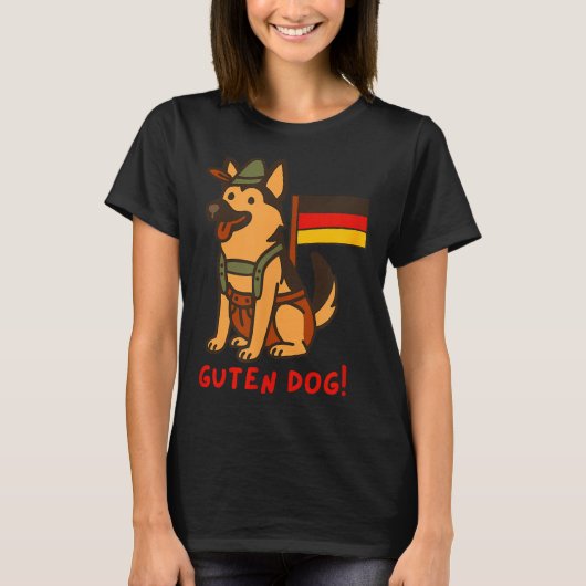 German Shepherd Funny Beer Festival Guten Dog  T-shirt (Voorkant)