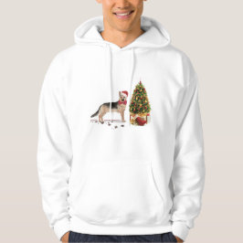 German Shepherd Funny kersthond met boom Hoodie