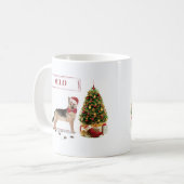 German Shepherd Funny kersthond met boom Koffiemok (Voorkant links)