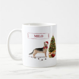 German Shepherd Funny kersthond met boom Koffiemok