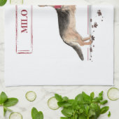 German Shepherd Funny kersthond met boom Theedoek (Gevouwen)