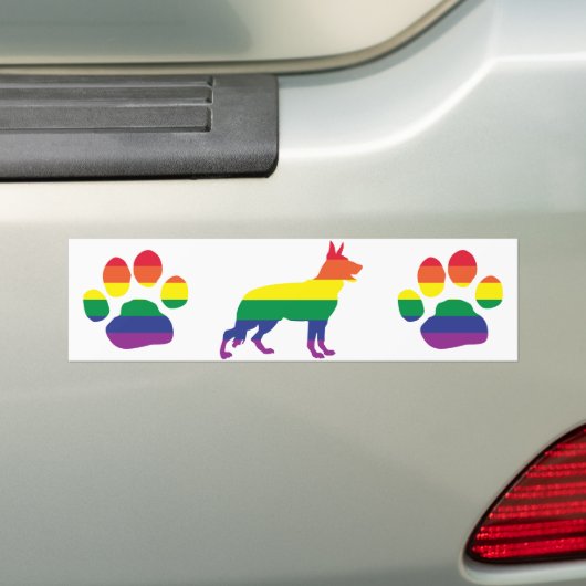 German Shepherd Gay Pride Bumpersticker (Op auto)