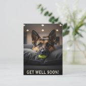 German Shepherd Get Well Postcard Briefkaart (Staand voorkant)