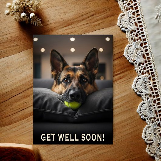 German Shepherd Get Well Postcard Briefkaart