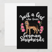 German Shepherd, gewoon een meisje dat er van houd Bedankkaart (Voorkant / Achterkant)