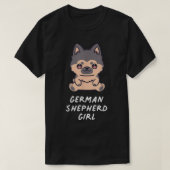 German Shepherd Girl Kawaii Anime Hondenliefhebber T-shirt (Design voorkant)