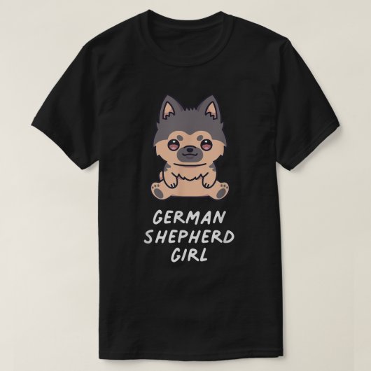 German Shepherd Girl Kawaii Anime Hondenliefhebber T-shirt (Design voorkant)