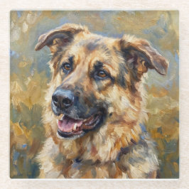 German Shepherd Glass Coasters for Dog Lovers Glazen Onderzetter