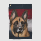 German Shepherd Golfhanddoek (Voorkant)