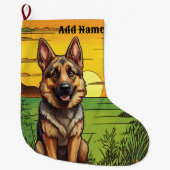 German Shepherd Grote Kerstsok (Voorkant)