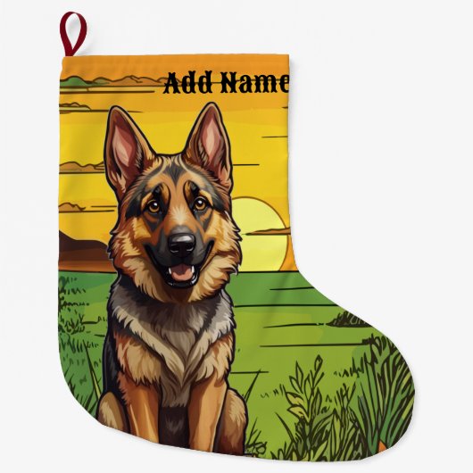 German Shepherd Grote Kerstsok (Voorkant)