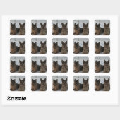 German Shepherd Group In Snow Vierkante Sticker (Vel)