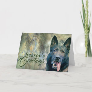 German Shepherd - GSD Painting Feestdagen Kaart