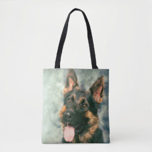 German Shepherd - GSD Portret Tote Bag