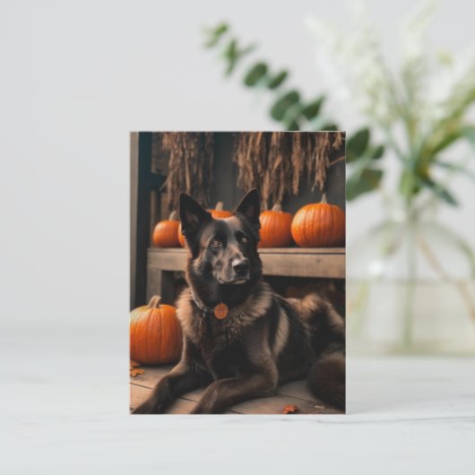 German Shepherd Halloween Briefkaart (Staand voorkant)