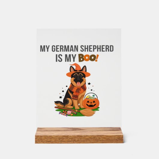 German Shepherd Halloween Costume My German Sheph Acryl Bord (Voorkant)