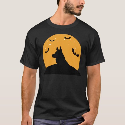 German Shepherd Halloween Design T-shirt (Voorkant)