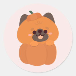 German Shepherd Halloween Ronde Sticker