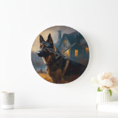 German Shepherd Halloween Scary Grote Klok (Huis)