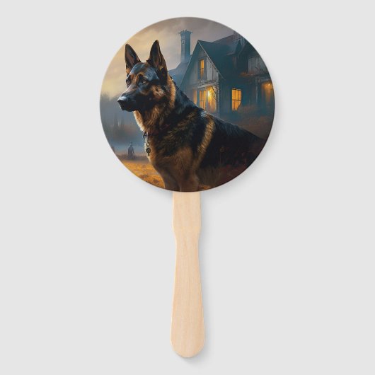 German Shepherd Halloween Scary Handwaaier (Voorkant)