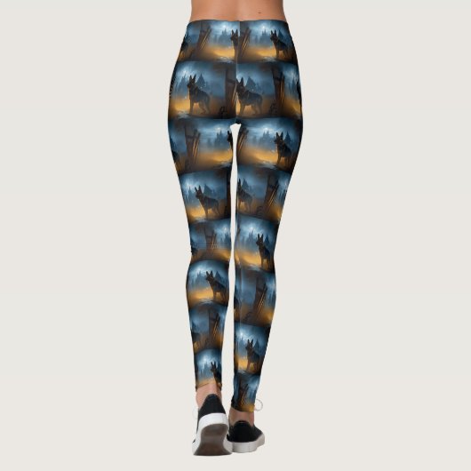 German Shepherd Halloween Scary Leggings (Achterkant)