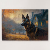 German Shepherd Halloween Scary Legpuzzel (Horizontaal)