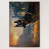 German Shepherd Halloween Scary Legpuzzel (Verticaal)