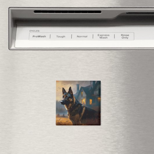 German Shepherd Halloween Scary Magneet (Insitu (Vaatwasser))