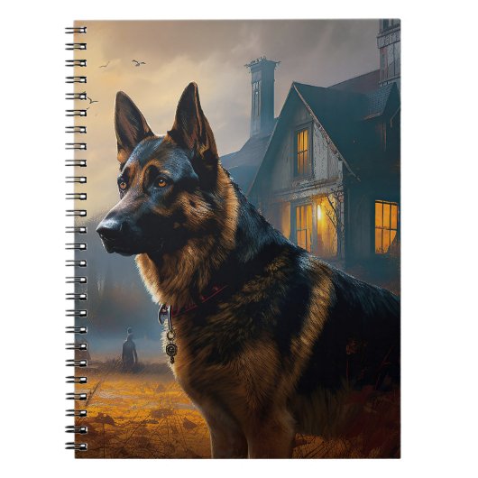 German Shepherd Halloween Scary Notitieboek (Voorkant)