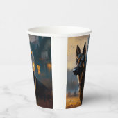 German Shepherd Halloween Scary Papieren Bekers (Rechts)