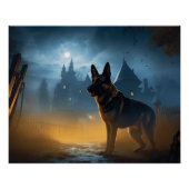 German Shepherd Halloween Scary Perfect Poster (Voorkant)