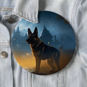 German Shepherd Halloween Scary Ronde Button 6,0 Cm (In situ)