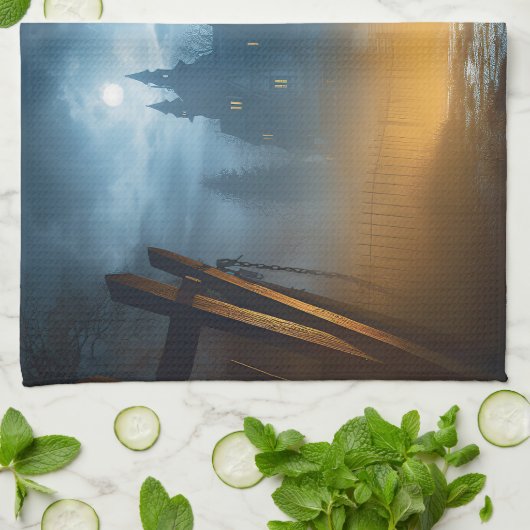 German Shepherd Halloween Scary Theedoek (Gevouwen)