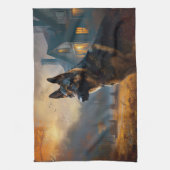 German Shepherd Halloween Scary Theedoek (Verticaal)