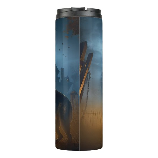 German Shepherd Halloween Scary Thermosbeker (Achterkant)