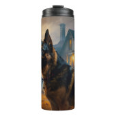 German Shepherd Halloween Scary Thermosbeker (Voorkant)