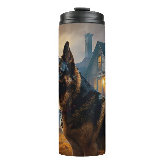 German Shepherd Halloween Scary Thermosbeker (Voorkant)