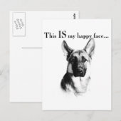 German Shepherd Happy Face Briefkaart (Voorkant / Achterkant)