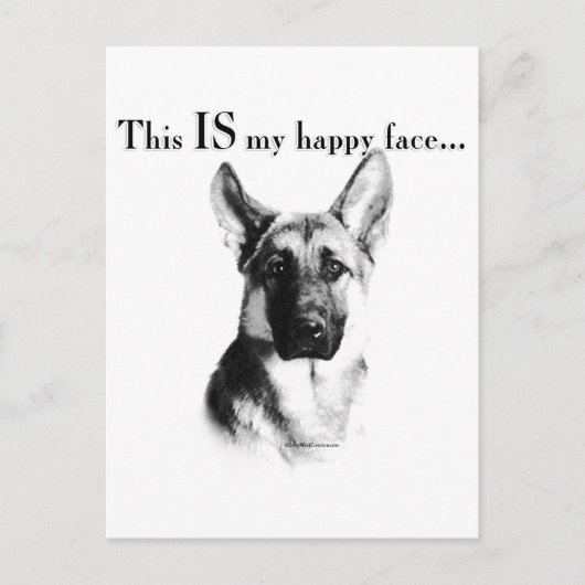 German Shepherd Happy Face Briefkaart (Voorkant)