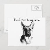 German Shepherd Happy Face Briefkaart (Voorkant / Achterkant)
