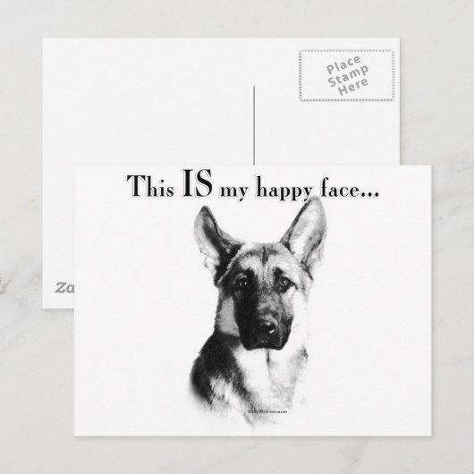German Shepherd Happy Face Briefkaart (Voorkant / Achterkant)