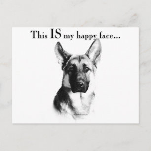 German Shepherd Happy Face Briefkaart