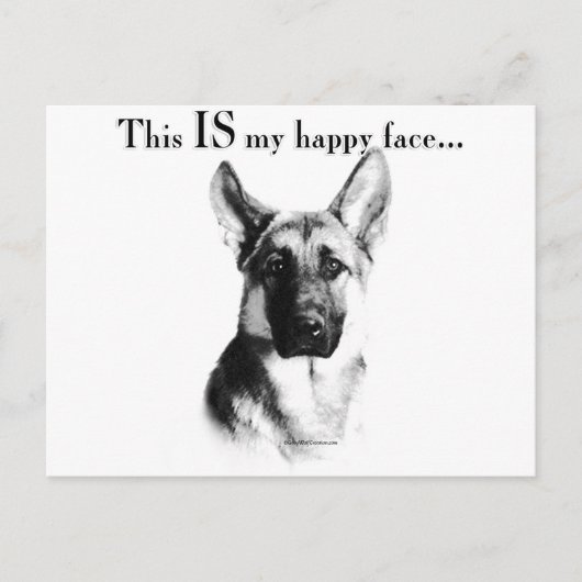 German Shepherd Happy Face Briefkaart (Voorkant)