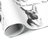German Shepherd Happy Face Cadeaupapier (Rol Hoek)