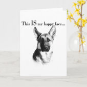 German Shepherd Happy Face Kaart (Gele Bloem)
