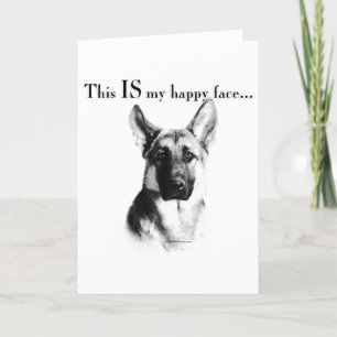 German Shepherd Happy Face Kaart