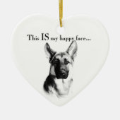 German Shepherd Happy Face Keramisch Ornament (Voorkant)