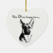 German Shepherd Happy Face Keramisch Ornament (Achterkant)