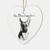 German Shepherd Happy Face Keramisch Ornament (Links)